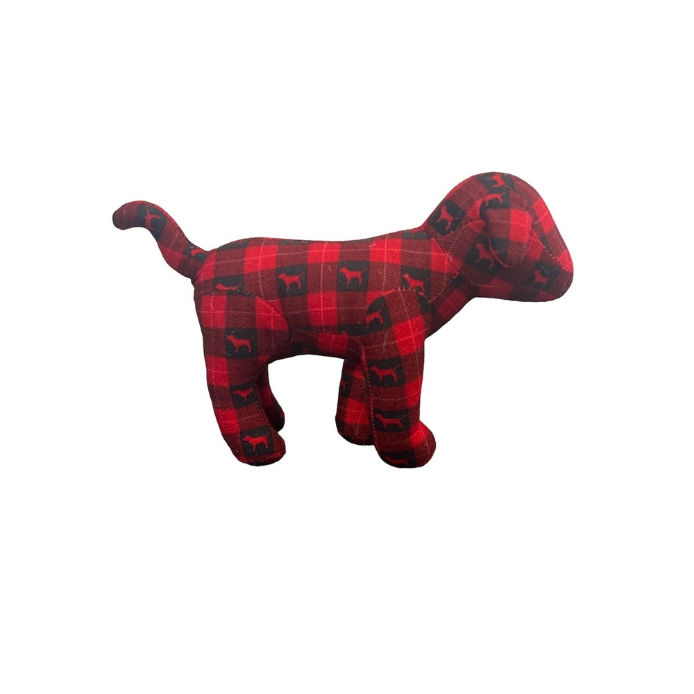 Victoria's Secret PINK Red Plaid‎ Dog Plush 8"